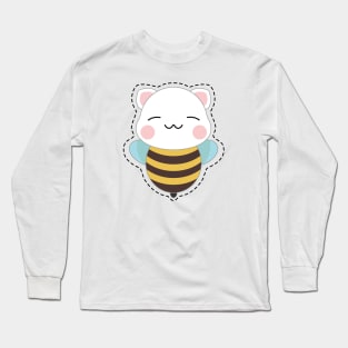 Cute little smiling cat-bee Long Sleeve T-Shirt